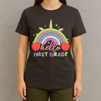 Hello First Grade Rainbow Back To School T-Shirt
