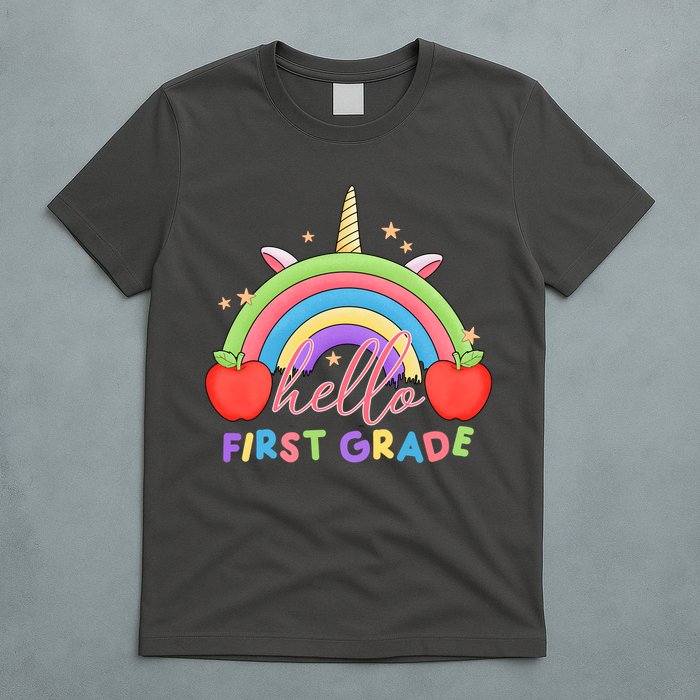 Hello First Grade Rainbow Back To School T-Shirt
