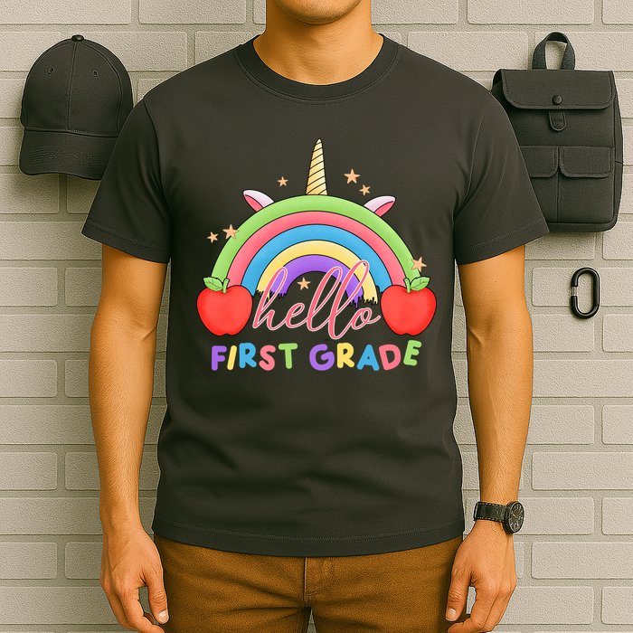 Hello First Grade Rainbow Back To School T-Shirt