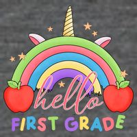 Hello First Grade Rainbow Back To School T-Shirt