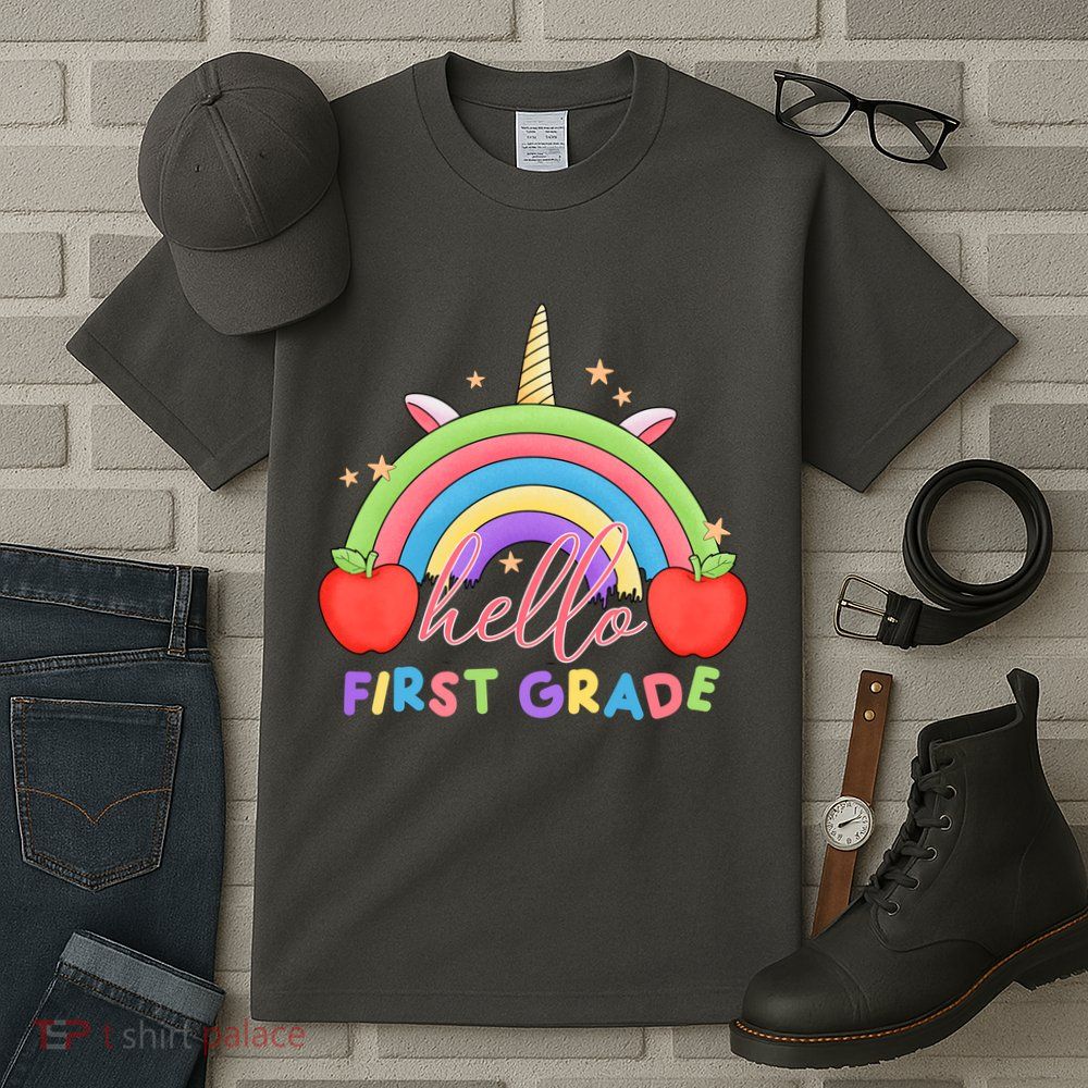 Hello First Grade Rainbow Back To School Tall T-Shirt