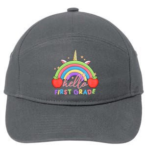 Hello First Grade Rainbow Back To School 7-Panel Snapback Hat