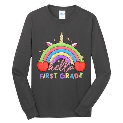 Hello First Grade Rainbow Back To School Tall Long Sleeve T-Shirt
