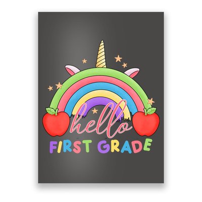 Hello First Grade Rainbow Back To School Poster