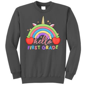 Hello First Grade Rainbow Back To School Tall Sweatshirt