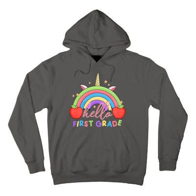 Hello First Grade Rainbow Back To School Tall Hoodie