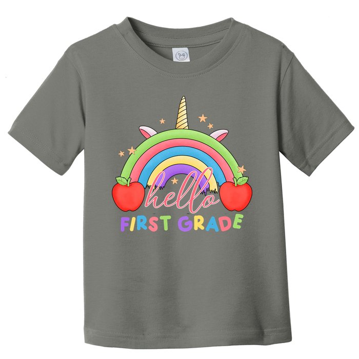 Hello First Grade Rainbow Back To School Toddler T-Shirt