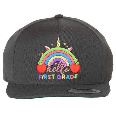 Hello First Grade Rainbow Back To School Wool Snapback Cap