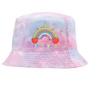 Hello First Grade Rainbow Back To School Tie-Dyed Bucket Hat