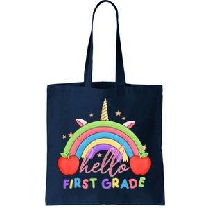 Hello First Grade Rainbow Back To School Tote Bag