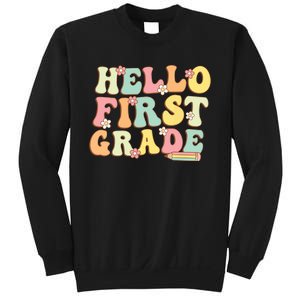 Hello First Grade Team 1st Grade Teacher Girl Back To School Sweatshirt