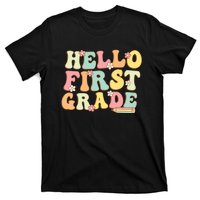 Hello First Grade Team 1st Grade Teacher Girl Back To School T-Shirt