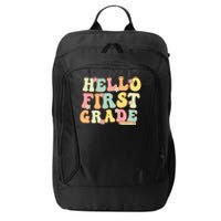 Hello First Grade Team 1st Grade Teacher Girl Back To School City Backpack