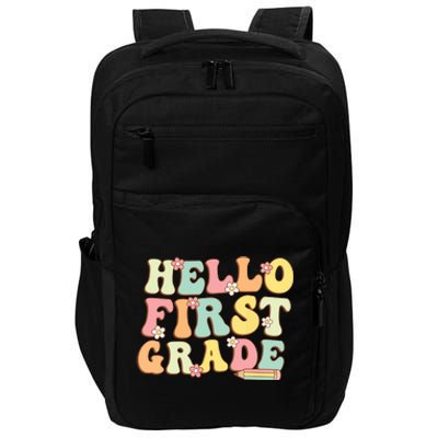 Hello First Grade Team 1st Grade Teacher Girl Back To School Impact Tech Backpack