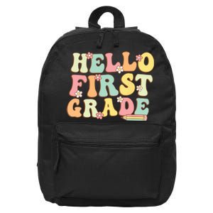 Hello First Grade Team 1st Grade Teacher Girl Back To School 16 in Basic Backpack