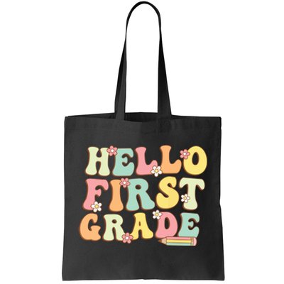 Hello First Grade Team 1st Grade Teacher Girl Back To School Tote Bag