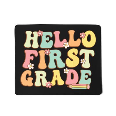 Hello First Grade Team 1st Grade Teacher Girl Back To School Mousepad