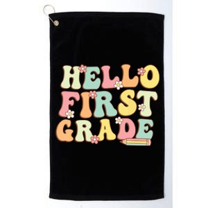 Hello First Grade Team 1st Grade Teacher Girl Back To School Platinum Collection Golf Towel