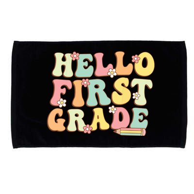 Hello First Grade Team 1st Grade Teacher Girl Back To School Microfiber Hand Towel