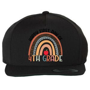 Hello Fourth Grade Rainbow First Day Of 4Th Grade Teacher Gift Wool Snapback Cap