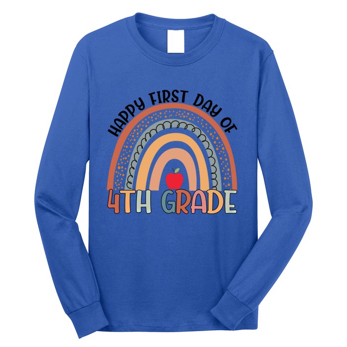 Hello Fourth Grade Rainbow First Day Of 4Th Grade Teacher Gift Long Sleeve Shirt