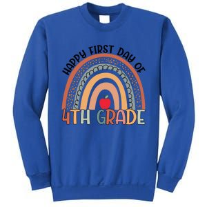 Hello Fourth Grade Rainbow First Day Of 4Th Grade Teacher Gift Sweatshirt