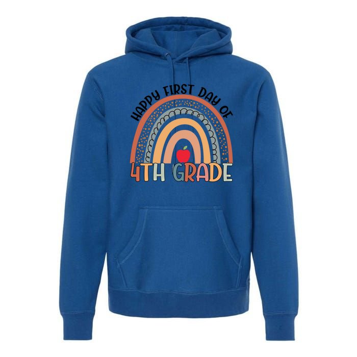 Hello Fourth Grade Rainbow First Day Of 4Th Grade Teacher Gift Premium Hoodie