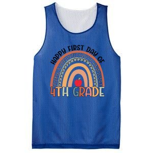 Hello Fourth Grade Rainbow First Day Of 4Th Grade Teacher Gift Mesh Reversible Basketball Jersey Tank