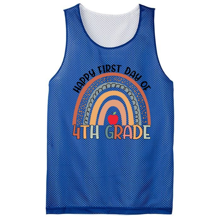 Hello Fourth Grade Rainbow First Day Of 4Th Grade Teacher Gift Mesh Reversible Basketball Jersey Tank