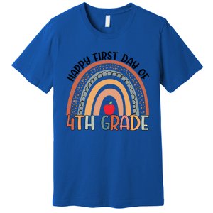 Hello Fourth Grade Rainbow First Day Of 4Th Grade Teacher Gift Premium T-Shirt