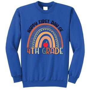 Hello Fourth Grade Rainbow First Day Of 4Th Grade Teacher Gift Tall Sweatshirt