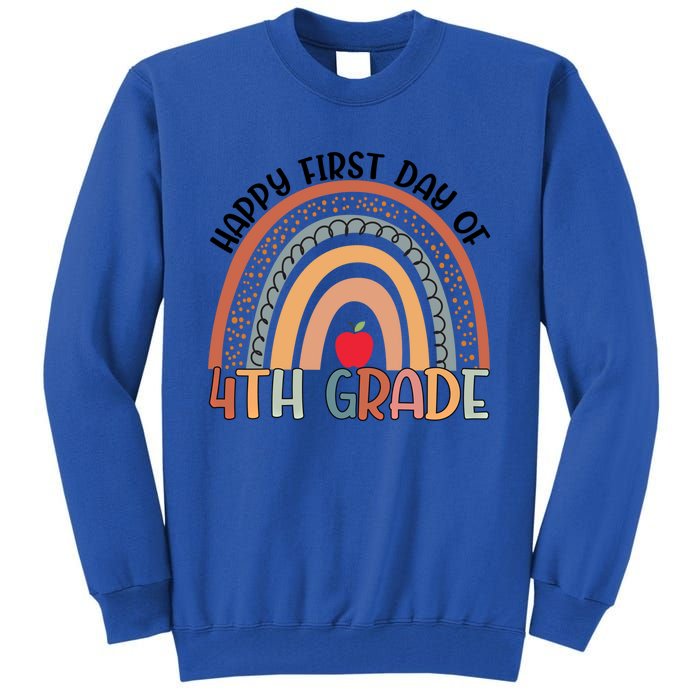 Hello Fourth Grade Rainbow First Day Of 4Th Grade Teacher Gift Tall Sweatshirt