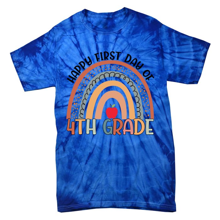 Hello Fourth Grade Rainbow First Day Of 4Th Grade Teacher Gift Tie-Dye T-Shirt