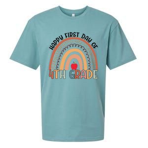 Hello Fourth Grade Rainbow First Day Of 4Th Grade Teacher Gift Sueded Cloud Jersey T-Shirt