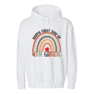 Hello Fourth Grade Rainbow First Day Of 4Th Grade Teacher Gift Garment-Dyed Fleece Hoodie