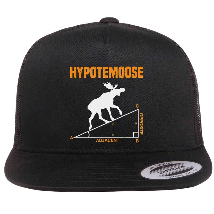 Hypotemoose Funny Geometry Hypotenuse Mathematics Teacher Flat Bill Trucker Hat