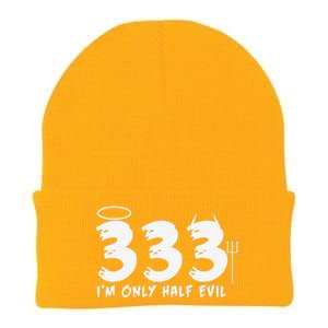 Halloween Funny Gift 333 Im Only Half Evil Knit Cap Winter Beanie