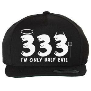 Halloween Funny Gift 333 Im Only Half Evil Wool Snapback Cap