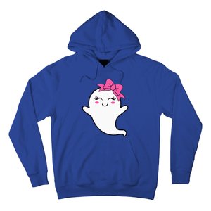 Halloween Funny Ghost With Pink Bow Boo Hoodie