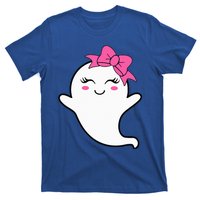 Halloween Funny Ghost With Pink Bow Boo T-Shirt