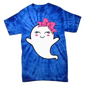 Halloween Funny Ghost With Pink Bow Boo Tie-Dye T-Shirt