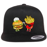 Hamburger Fries High Five Cool Fun Combo Snacks Flat Bill Trucker Hat