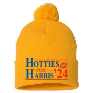 Hotties For Harris Kamala Harris For President 2024 Pom Pom 12in Knit Beanie