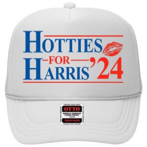 Hotties For Harris Kamala Harris For President 2024 High Crown Mesh Back Trucker Hat