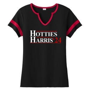 Hotties For Harris 2024 Funny Politcal Election Ladies Halftime Notch Neck Tee