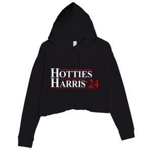 Hotties For Harris 2024 Funny Politcal Election Crop Fleece Hoodie