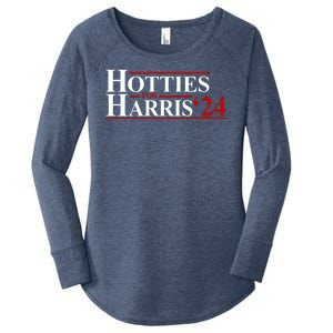 Hotties For Harris 2024 Funny Politcal Election Women's Perfect Tri Tunic Long Sleeve Shirt