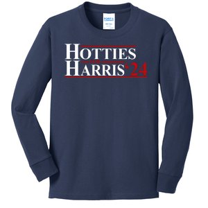 Hotties For Harris 2024 Funny Politcal Election Kids Long Sleeve Shirt