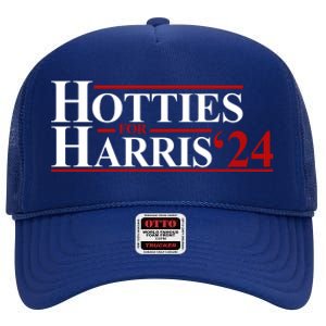 Hotties For Harris 2024 Funny Politcal Election High Crown Mesh Back Trucker Hat