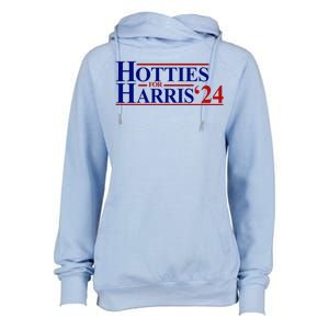 Hotties For Harris 2024 Funny Politcal Election Womens Funnel Neck Pullover Hood